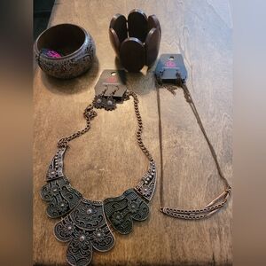 Paparazzi Black and Brown Necklace Set